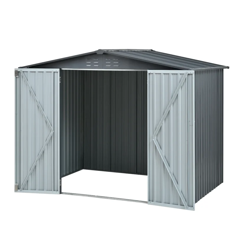 Metal Storage Shed with Double Doors, Heavy-Duty Galvanized Steel Outdoor Garden Shed for Tools, Lawn Equipment, and Yard Storage (72.8"Hx68.9"Dx87.8"W)  - Image 12