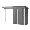 Durable 5x3FT Galvanized Steel Shed & Gazebo Combo, Easy Assembly Lean-To Storage with Open Pergola, All-Weather 2-in-1 Garden Shed for Tool Storage, Patio, Backyard  - Image 14