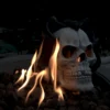 Fire Pit Demon Skull Gas Log for Ventless & Vent Free, Propane, Gel, Ethanol, Electric, Outdoor Fireplace and Fire Pit, Halloween Decor - Patent Pending  - Image 3
