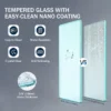 56" - 60" W x 76" H Frameless Soft-closing Single Sliding Shower Door, 3/8" (10mm) Tempered Glass with Easy-cleaning Nano-Coating, Matte Black 22D01-60MB - Image 7