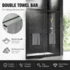 60'' W x 74'' H Door Sliding Frameless Shower Door with 6mm Tempered Glass LYM-02 Mat Black  - Image 4