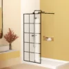 Framed Glass Shower Screen 34" Width x 72"Height with 1/4" 6mm Silk-printing Tempered Glass, Matte black aluminum and support bar, Shower door - Image 9