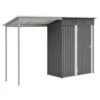 Durable 5x3FT Galvanized Steel Shed & Gazebo Combo, Easy Assembly Lean-To Storage with Open Pergola, All-Weather 2-in-1 Garden Shed for Tool Storage, Patio, Backyard  - Image 13