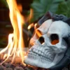 Fire Pit Demon Skull Gas Log for Ventless & Vent Free, Propane, Gel, Ethanol, Electric, Outdoor Fireplace and Fire Pit, Halloween Decor - Patent Pending  - Image 2
