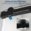 56" - 60" W x 76" H Frameless Soft-closing Single Sliding Shower Door, 3/8" (10mm) Tempered Glass with Easy-cleaning Nano-Coating, Matte Black 22D01-60MB - Image 6