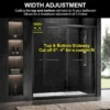 60'' W x 74'' H Door Sliding Frameless Shower Door with 6mm Tempered Glass LYM-02 Mat Black  - Image 3