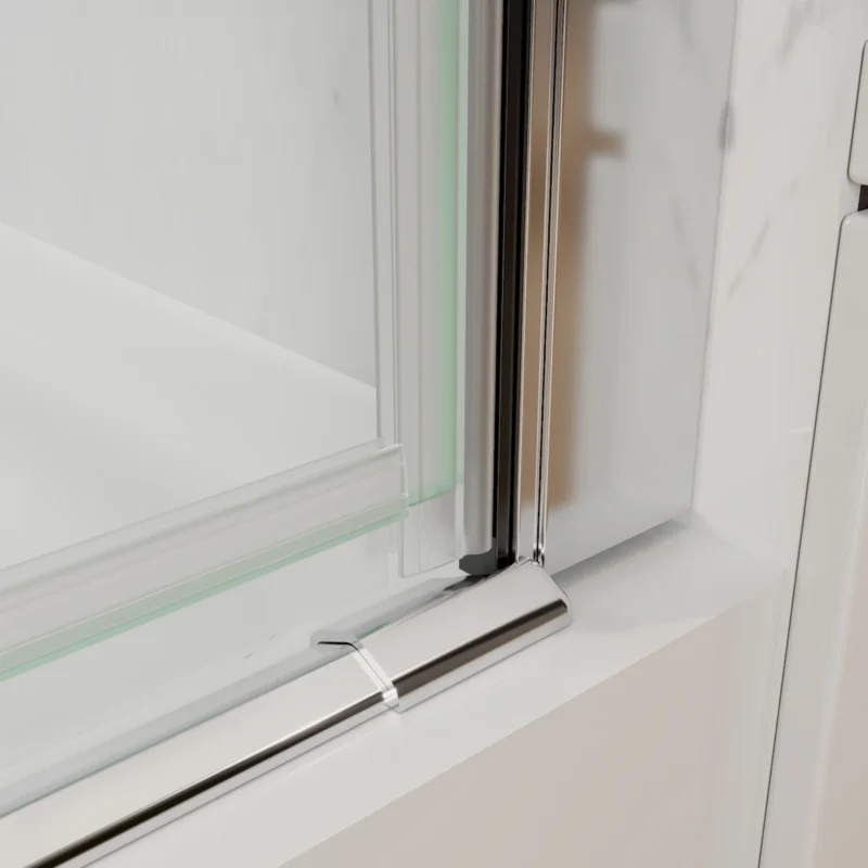 34 In. to 36In. x 72 In Semi-Frameless Pivot Shower Door in Chrome With Clear Glass - Image 7