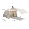 5.72m² Inflatable Camping Tent, Easy Setup 4 Season Windproof Glamping Tent with Mesh Windows & Pump, Outdoor Cotton Tent - Image 4