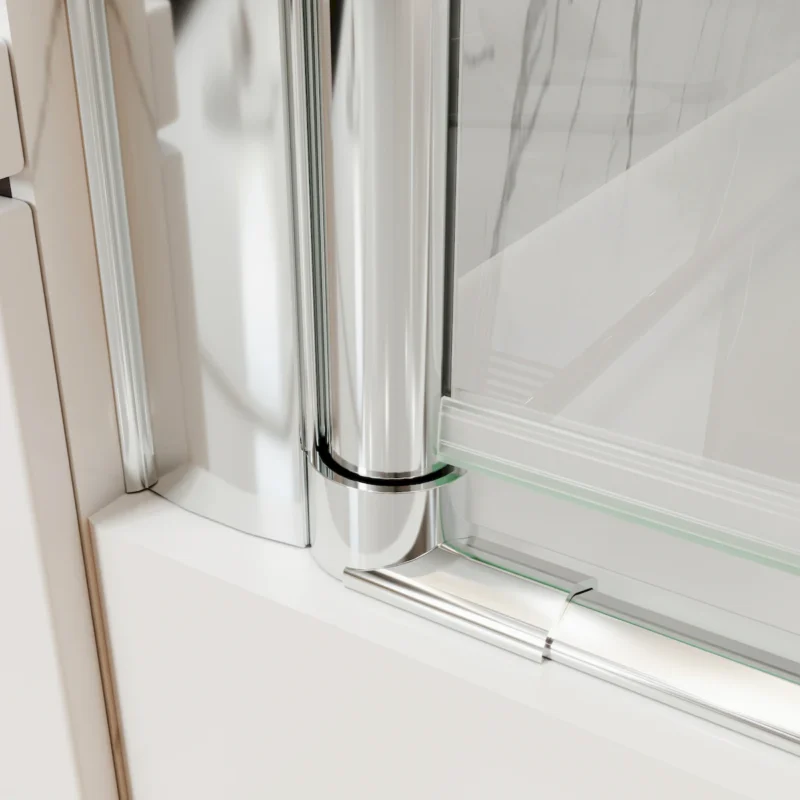 34 In. to 36In. x 72 In Semi-Frameless Pivot Shower Door in Chrome With Clear Glass - Image 6