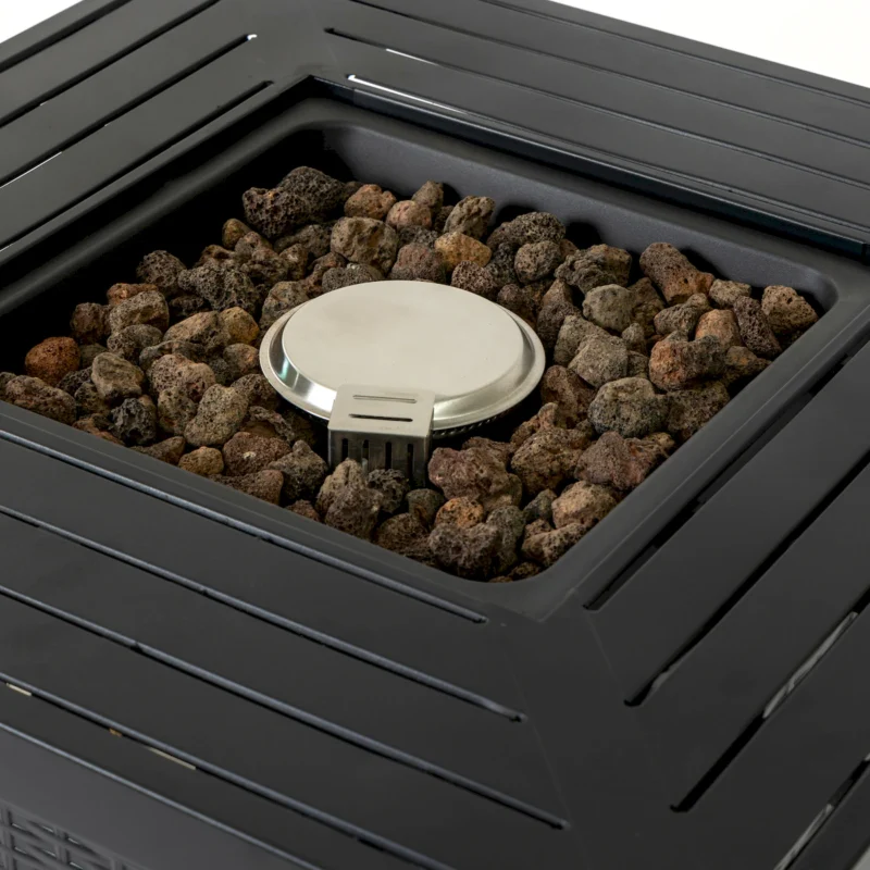28-inch Iron Square Propane Fire Pit Table - Image 6
