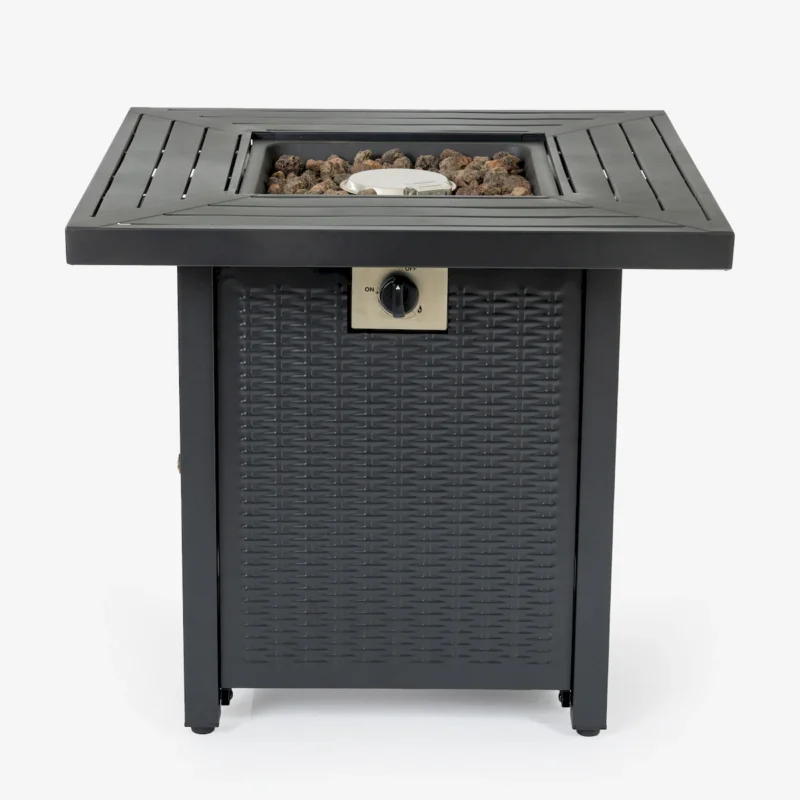 28-inch Iron Square Propane Fire Pit Table - Image 5