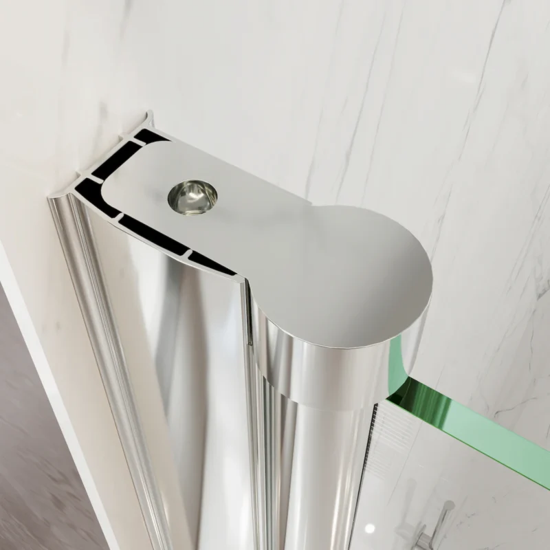 34 In. to 36In. x 72 In Semi-Frameless Pivot Shower Door in Chrome With Clear Glass - Image 5