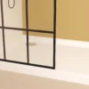 Framed Glass Shower Screen 34" Width x 72"Height with 1/4" 6mm Silk-printing Tempered Glass, Matte black aluminum and support bar, Shower door - Image 6
