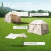 5.72m² Inflatable Camping Tent, Easy Setup 4 Season Windproof Glamping Tent with Mesh Windows & Pump, Outdoor Cotton Tent - Image 2