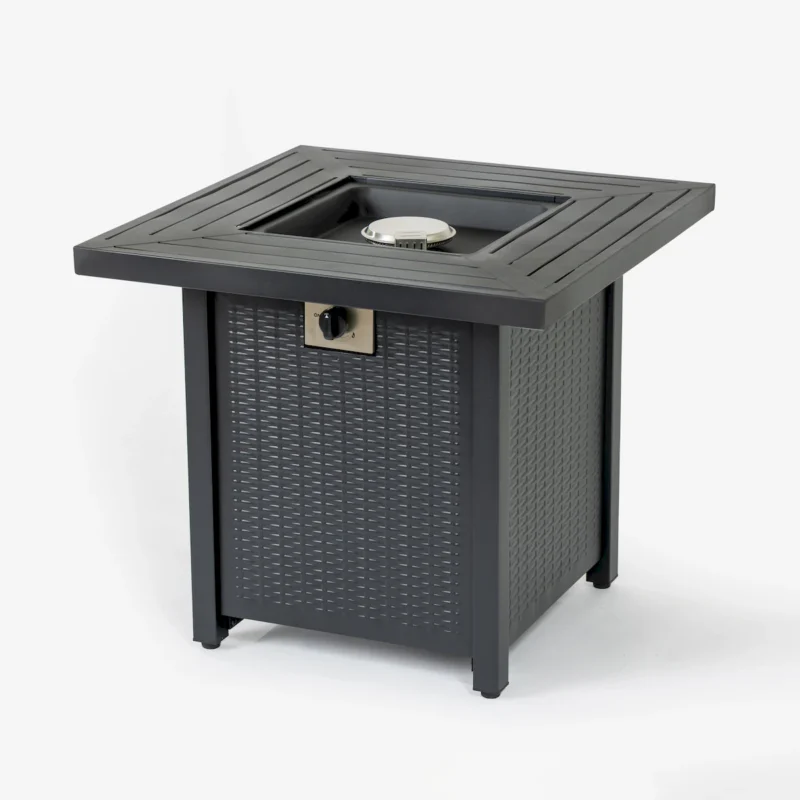 28-inch Iron Square Propane Fire Pit Table - Image 4