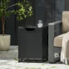 Outdoor Metal Tank Holder Side Table, Matte Black - Image 2