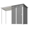 Durable 5x3FT Galvanized Steel Shed & Gazebo Combo, Easy Assembly Lean-To Storage with Open Pergola, All-Weather 2-in-1 Garden Shed for Tool Storage, Patio, Backyard 