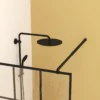 Framed Glass Shower Screen 34" Width x 72"Height with 1/4" 6mm Silk-printing Tempered Glass, Matte black aluminum and support bar, Shower door - Image 5