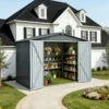 Metal Storage Shed with Double Doors, Heavy-Duty Galvanized Steel Outdoor Garden Shed for Tools, Lawn Equipment, and Yard Storage (72.8"Hx68.9"Dx87.8"W)  - Image 7