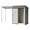 Durable 5x3FT Galvanized Steel Shed & Gazebo Combo, Easy Assembly Lean-To Storage with Open Pergola, All-Weather 2-in-1 Garden Shed for Tool Storage, Patio, Backyard  - Image 10