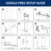 56" - 60" W x 76" H Frameless Soft-closing Single Sliding Shower Door, 3/8" (10mm) Tempered Glass with Easy-cleaning Nano-Coating, Matte Black 22D01-60MB - Image 2