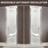 34 In. to 36In. x 72 In Semi-Frameless Pivot Shower Door in Chrome With Clear Glass - Image 3