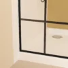 Framed Glass Shower Screen 34" Width x 72"Height with 1/4" 6mm Silk-printing Tempered Glass, Matte black aluminum and support bar, Shower door - Image 4