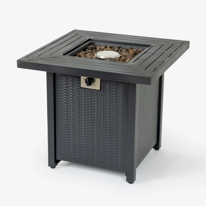 28-inch Iron Square Propane Fire Pit Table - Image 3