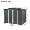Metal Storage Shed with Double Doors, Heavy-Duty Galvanized Steel Outdoor Garden Shed for Tools, Lawn Equipment, and Yard Storage (72.8"Hx68.9"Dx87.8"W)  - Image 6