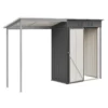 Durable 5x3FT Galvanized Steel Shed & Gazebo Combo, Easy Assembly Lean-To Storage with Open Pergola, All-Weather 2-in-1 Garden Shed for Tool Storage, Patio, Backyard  - Image 9