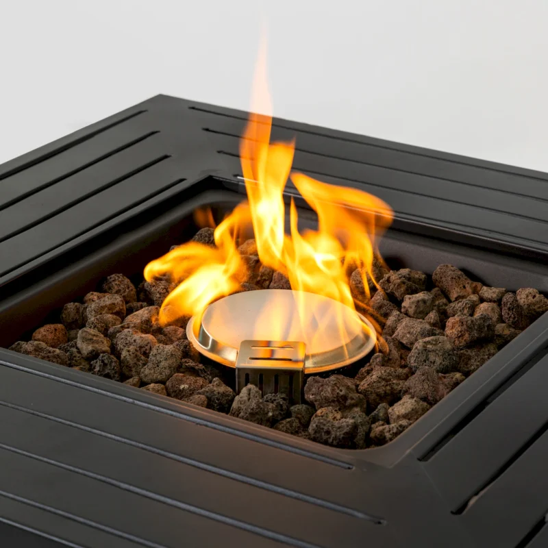 28-inch Iron Square Propane Fire Pit Table - Image 2