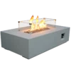 52 Inch Outdoor Concrete Propane gas rectangle Fire Pit table in Antique white color - Image 8