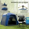 Outsunny Camping Tents 4 Person Pop Up Tent Quick Setup Automatic Hydraulic Family Travel Tent w/ Windows, Doors Carry Bag Included, Blue - Image 7