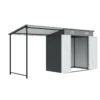 12x4 FT Metal Lean-To Shed with Pergola, 6x4 FT Outdoor Storage Shed & Hardtop Gazebo Combo, 2-in-1 Garden Tool Shed with Open Side for Patio, Backyard, Deck  - Image 14