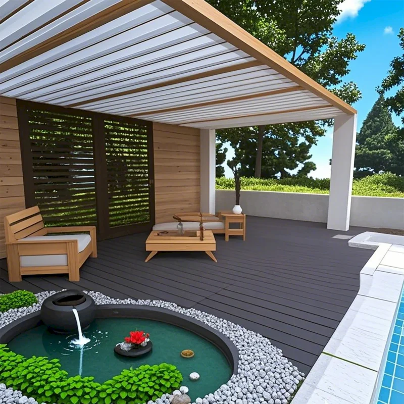 24 pieces of dark gray outdoor terrace deck tiles, DIY interlocking decking floor tiles, easy to install patio tiles, suitable for indoor and outdoor balcony backyard poolside DARK GRAY - Image 4