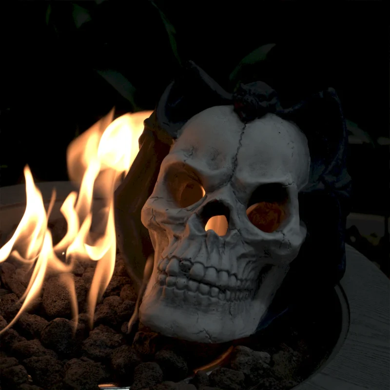 Fire Pit Demon Skull Gas Log for Ventless & Vent Free, Propane, Gel, Ethanol, Electric, Outdoor Fireplace and Fire Pit, Halloween Decor - Patent Pending  - Image 11