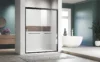 Sliding Shower Glass Door 56-60 in. W x 72 in. H, Adjustable Semi Frameless Shower Door, Certified Thick Clear Clear Tempered Glass, 304 Stainless Steel Handles, Black Finish - Image 7
