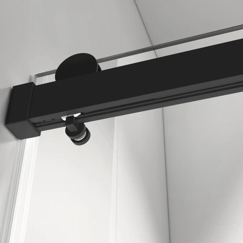 56" - 60" W x 76" H Frameless Soft-closing Single Sliding Shower Door, 3/8" (10mm) Tempered Glass with Easy-cleaning Nano-Coating, Matte Black 22D01-60MB - Image 15