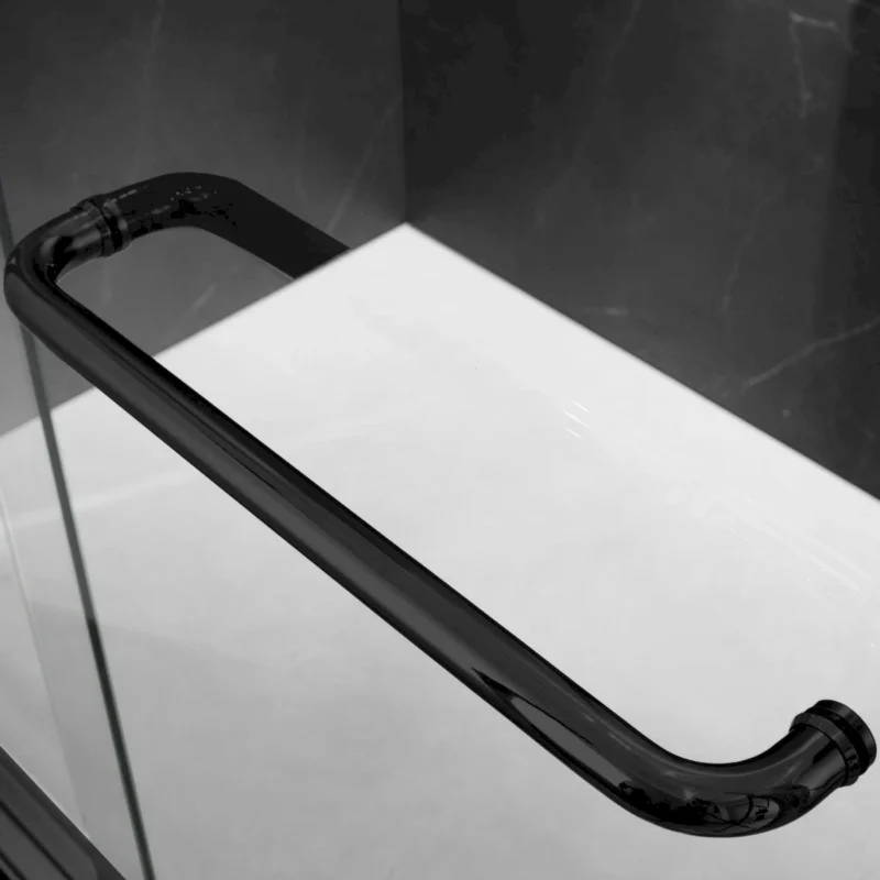 60'' W x 74'' H Door Sliding Frameless Shower Door with 6mm Tempered Glass LYM-02 Mat Black  - Image 13