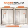 Frameless Shower Door 58-59 x 75 in Clear Tempered Glass 5/16 in Matte Black - Image 13