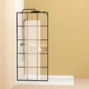 Framed Glass Shower Screen 34" Width x 72"Height with 1/4" 6mm Silk-printing Tempered Glass, Matte black aluminum and support bar, Shower door - Image 18