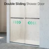 46-48" W * 76" H Frameless Double Sliding Soft-Close Shower Door, Bathroom Sliding Shower Door, 5/16" (8mm) Thick SGCC Tempered Glass Door, Matte Black - Image 10