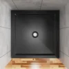 Goodyo 36"x36" Shower Base 3.5" Height Anti-slip Acrylic Center Drain Single Threshold Shower Base in Slate Black - Image 6