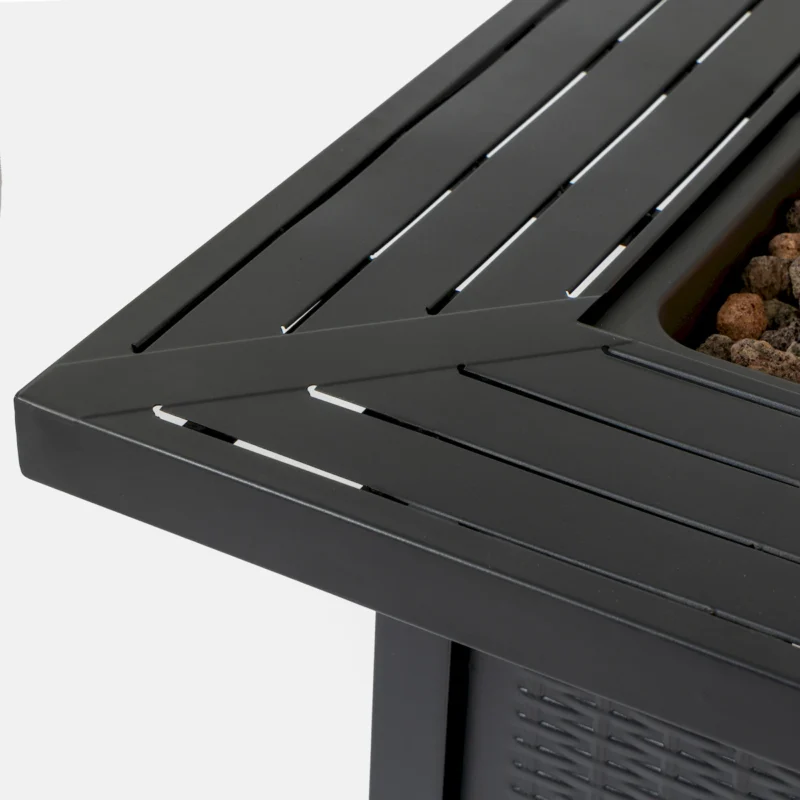 28-inch Iron Square Propane Fire Pit Table - Image 16