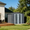 Metal Storage Shed with Double Doors, Heavy-Duty Galvanized Steel Outdoor Garden Shed for Tools, Lawn Equipment, and Yard Storage (72.8"Hx68.9"Dx87.8"W)  - Image 3