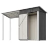 Durable 5x3FT Galvanized Steel Shed & Gazebo Combo, Easy Assembly Lean-To Storage with Open Pergola, All-Weather 2-in-1 Garden Shed for Tool Storage, Patio, Backyard  - Image 6