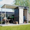 Durable 5x3FT Galvanized Steel Shed & Gazebo Combo, Easy Assembly Lean-To Storage with Open Pergola, All-Weather 2-in-1 Garden Shed for Tool Storage, Patio, Backyard  - Image 2