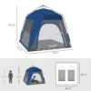 Outsunny Camping Tents 4 Person Pop Up Tent Quick Setup Automatic Hydraulic Family Travel Tent w/ Windows, Doors Carry Bag Included, Blue - Image 6