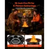 Propane Fire Pit 19-Inch, 53,000 BTU Portable Gas Fire Pit, with Grill Grate & Lava Rocks, Adjustable Flame, Folding Legs,Smokeless Outdoor Firebowl for Camping, Patio, Backyard, Deck, RV, Black - Image 8