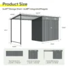 12x4 FT Metal Lean-To Shed with Pergola, 6x4 FT Outdoor Storage Shed & Hardtop Gazebo Combo, 2-in-1 Garden Tool Shed with Open Side for Patio, Backyard, Deck  - Image 13